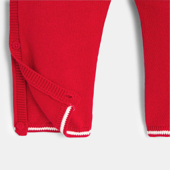 سالوبيت طويل تريكو منسوج أحمر للرضع من الجنسين